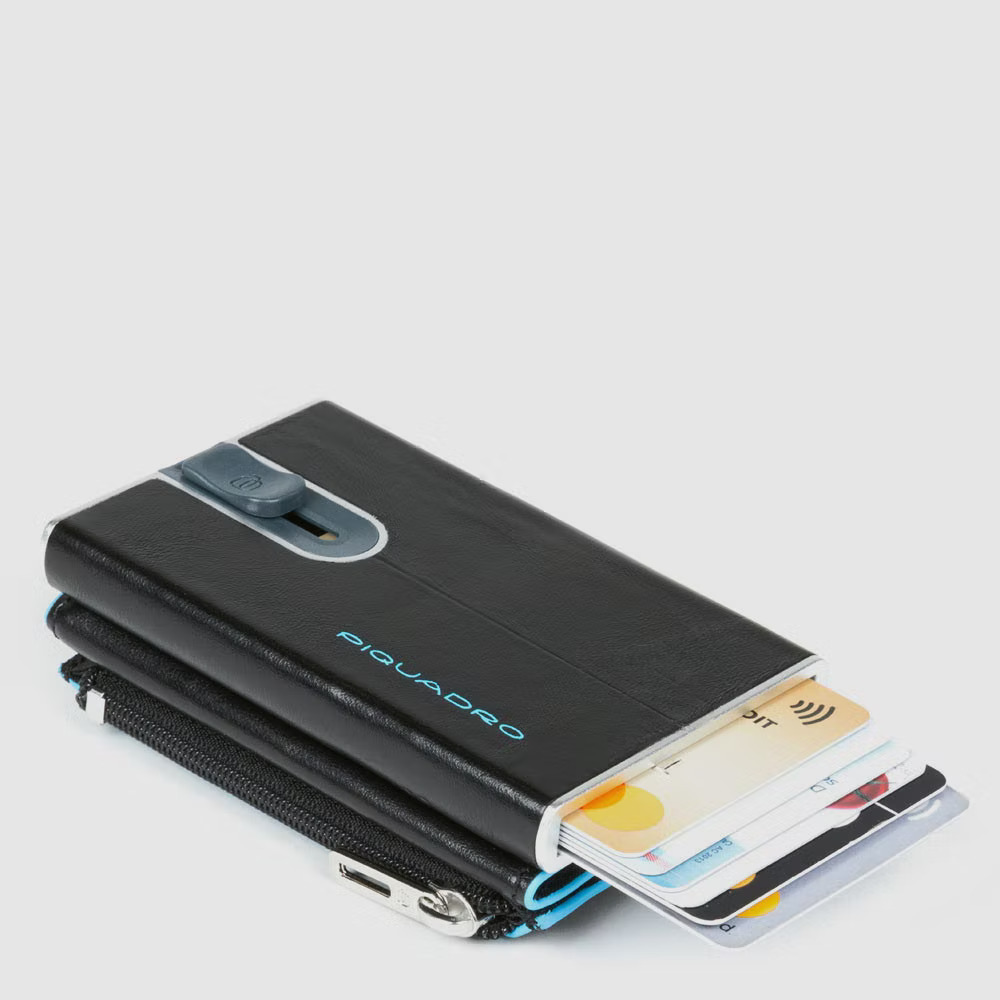 Piquadro Compact wallet per banconote e carte di credito Black Square